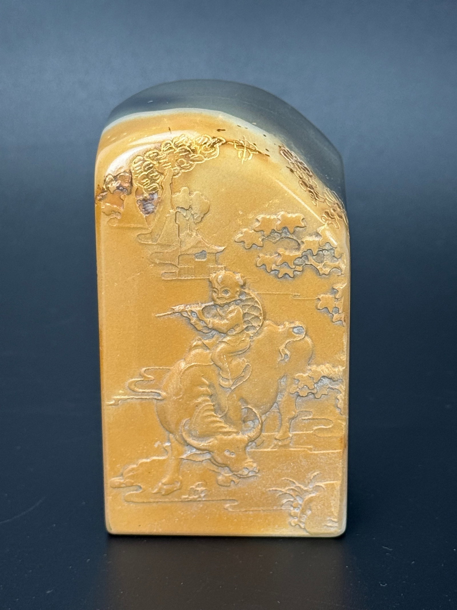 Chinese Shoushan Seal Stone Carving Shepherds Returning Pictorial (1 of 6)