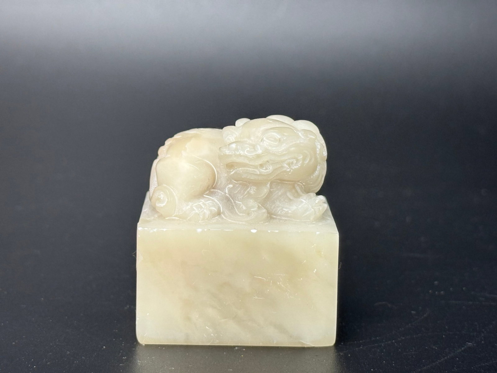 Shoushan White Snow Dong Stone with Pixiu Finial Square Seal Material (1 of 7)