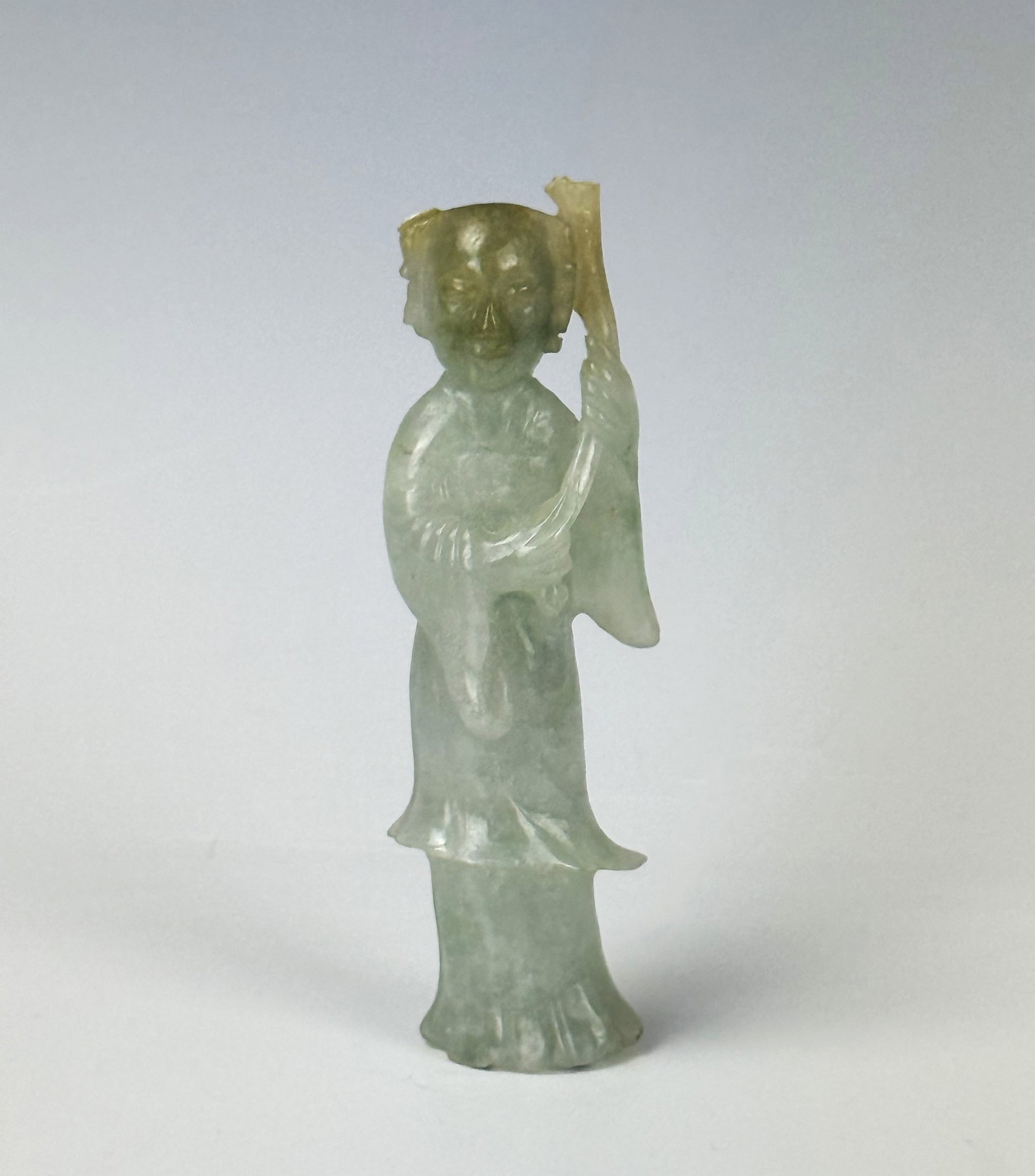 Chinese Carved Jadeite Statue of Fairy Girl