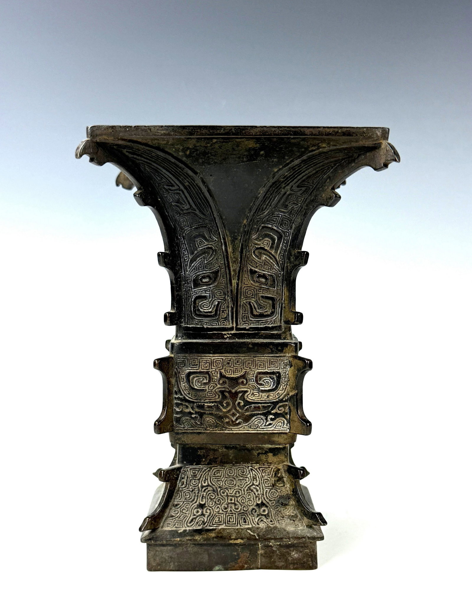 Chinese Bronze Gu Vessel with Marked