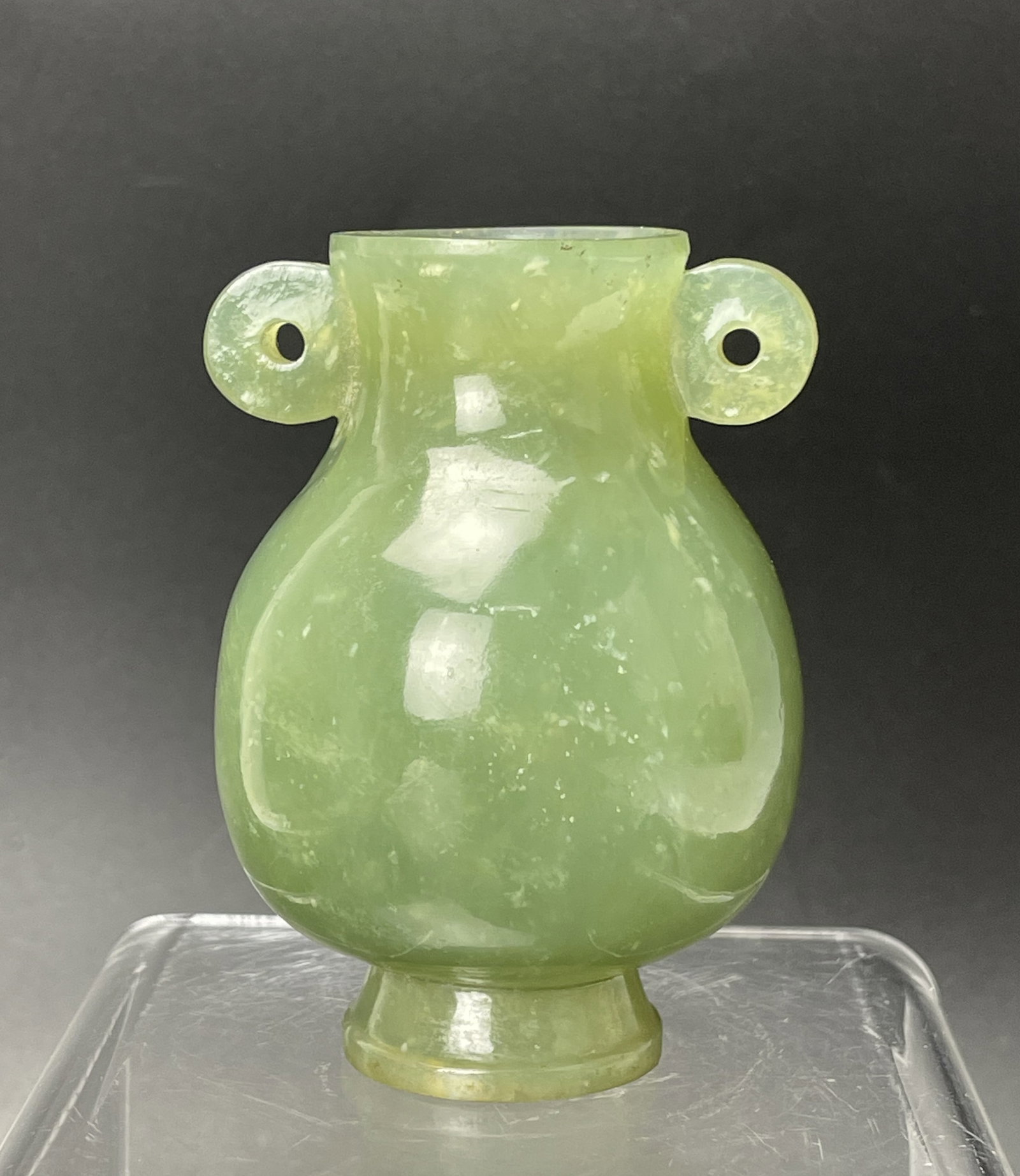 A Chinese Carved Green Jade Vase (1 of 4)