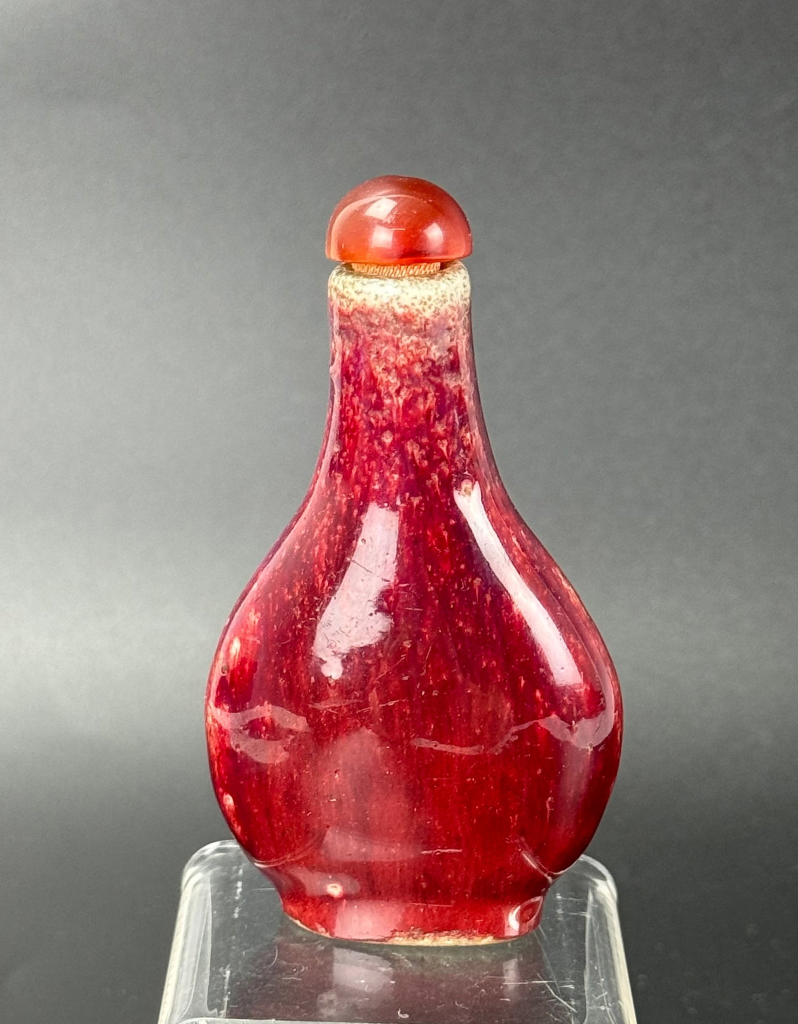 Chinese Red Glazed Porcelain Snuff Bottle (1 of 6)