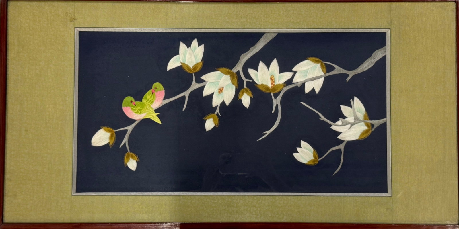 Framed Chinese Embroidery Textiles Wall Art (1 of 2)