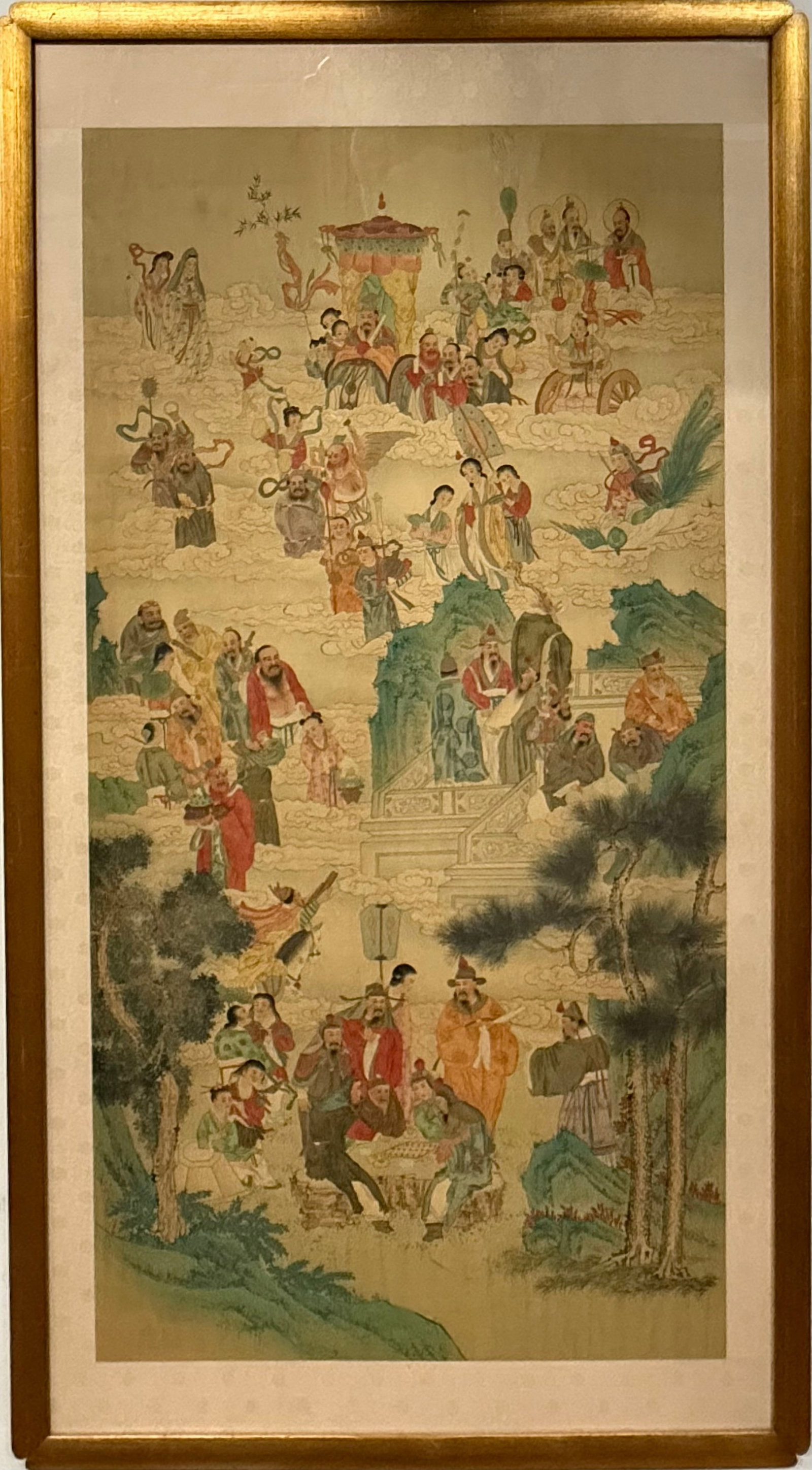 Framed Ink and Color on Paper The Immortals Offer Birthday Congratulations I