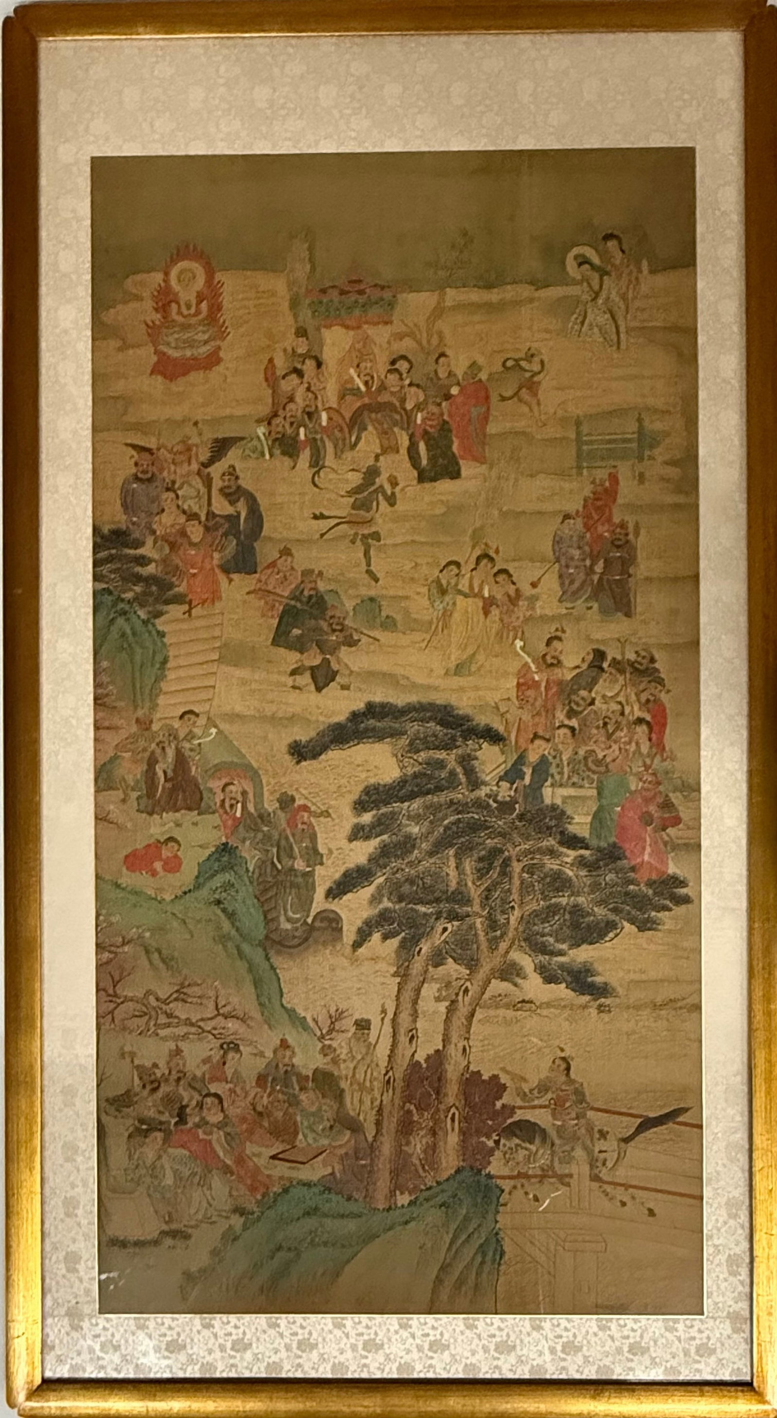 Framed Ink and Color on Paper The Immortals Offer Birthday Congratulations II