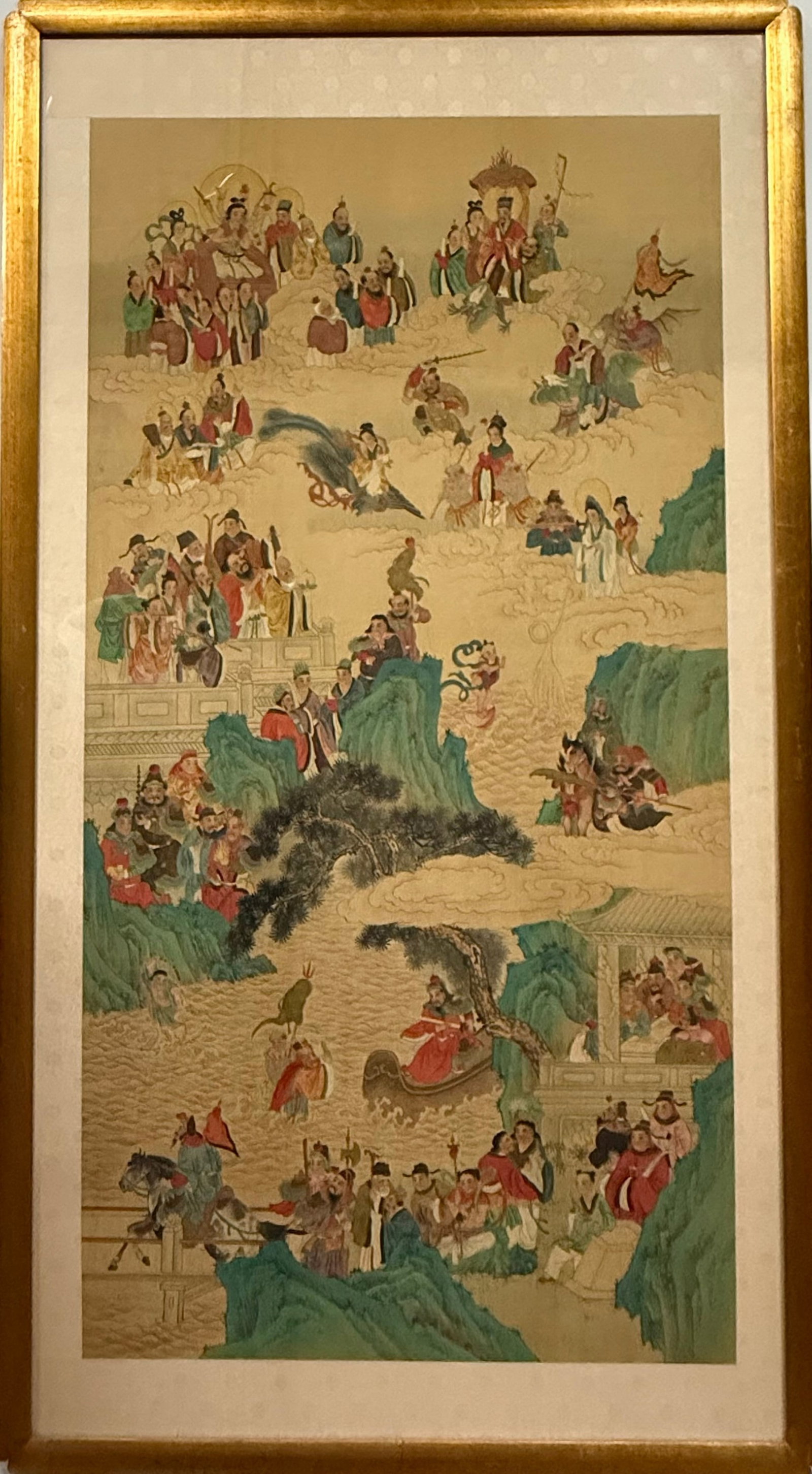 Framed Ink and Color on Paper The Immortals Offer Birthday Congratulations IV