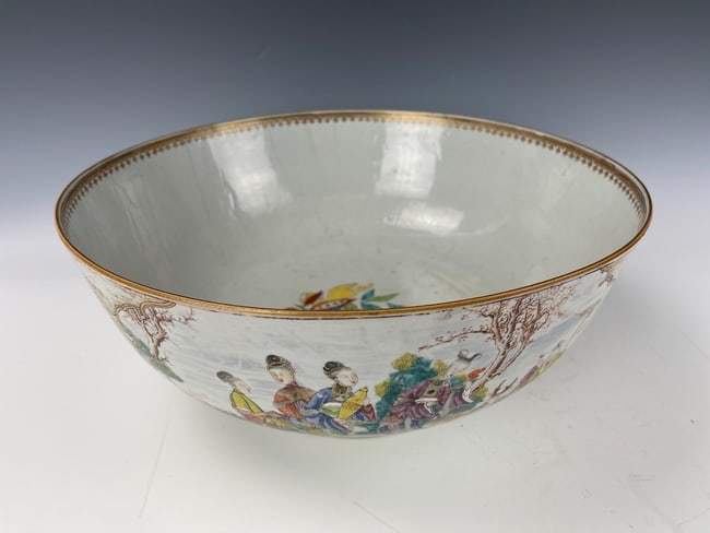 Chinese Export Famille Rose Punch Bowl Qianlong Period (1 of 9)