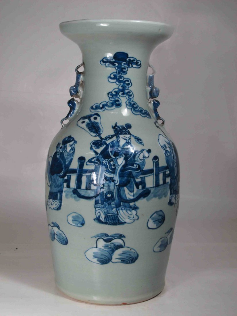 A Chinese Blue&White Porcelain w/ Tree Elder one Child (1 of 6)