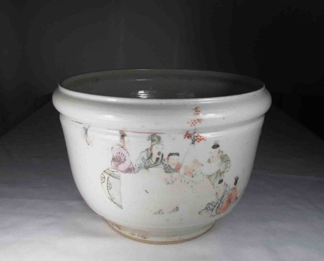 Chinese Antique Light Color Porcelain Pig Opening Vase (1 of 7)