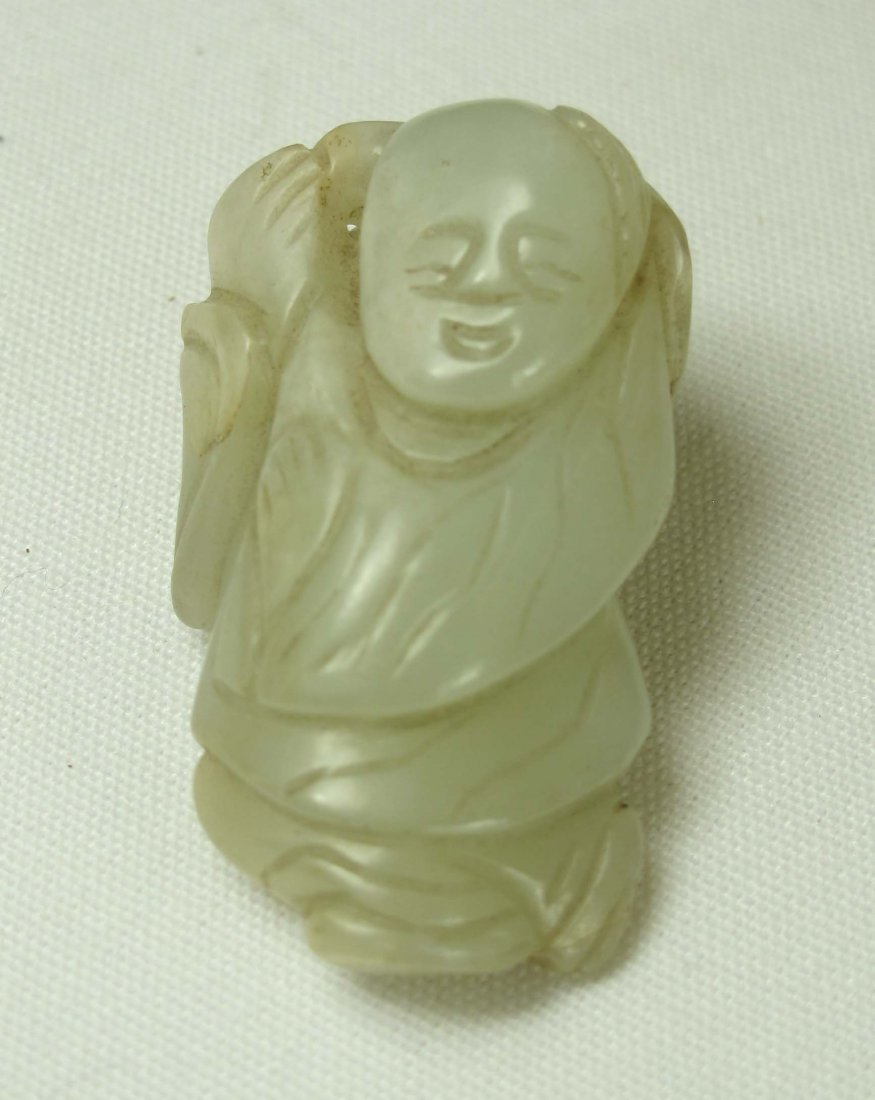 A Chinese Antique Child w Lotus Leave Jade (1 of 4)