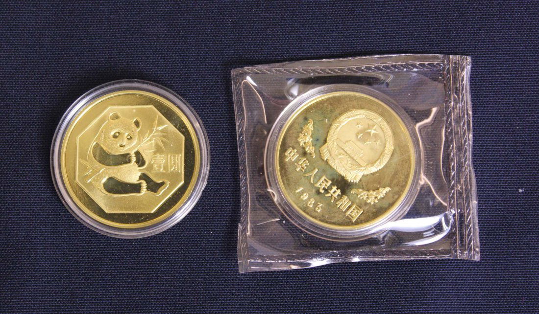 Two Chinese Of Public Gold-plated Panda Coin 1983 (1 of 2)