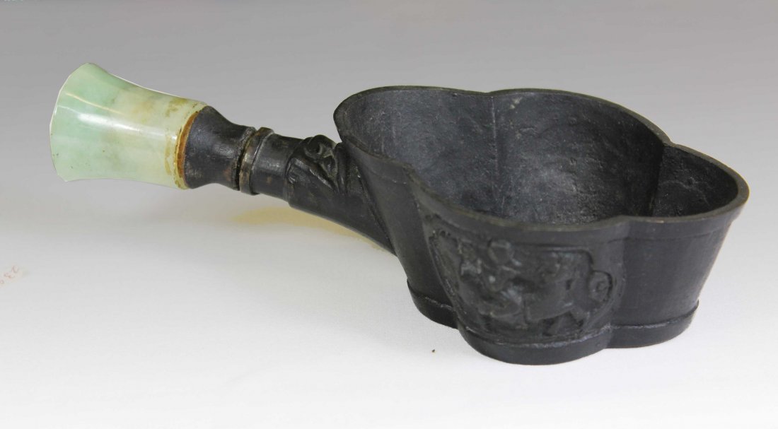A Chinese Antique Iron with Jadeite Decoration Handle (1 of 5)