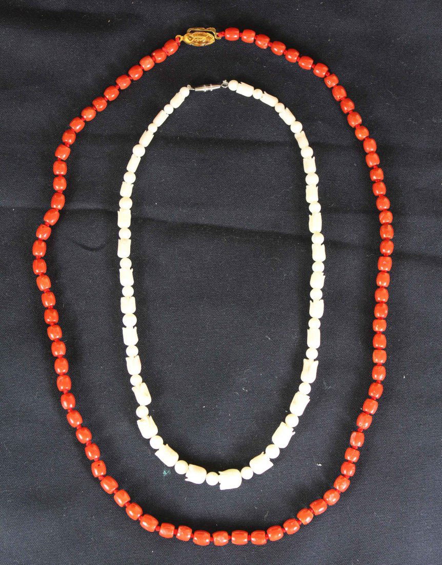 Two Coral Necklace,Red And White (1 of 3)