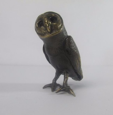 Signed Bronze Owl Figurine (1 of 5)