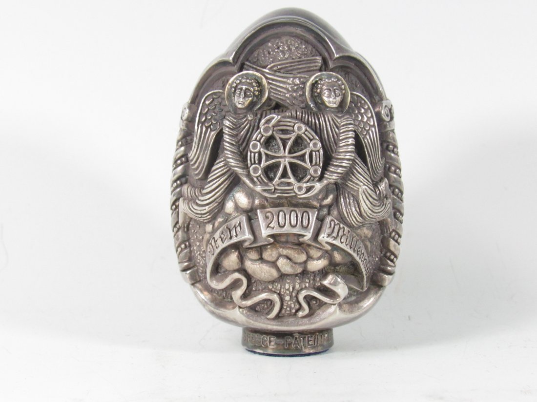 Sterlng Silver 995 Egg Made in Greece 2000 Religious (1 of 5)