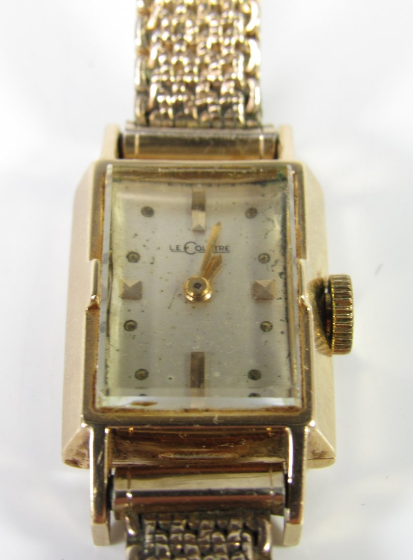 Le Coultre 14kt Yellow Gold Ladies Watch: Le Coultre 14kt Yellow Gold Ladies Watch. Stamped. Good Working Condition. Measures 7-3/8" Long. Marked 14 K Gold D&A, 10Kt G.F. U.S.A