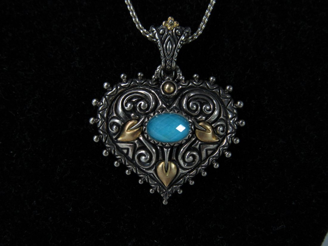 Barbara Bixby Heart Turquoise Double Enhancer Sterling (1 of 3)