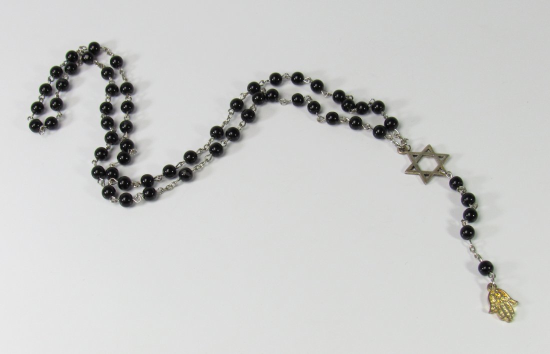 Sterling Silver Jewish Rosary Beads Star of David Hamsa (1 of 5)