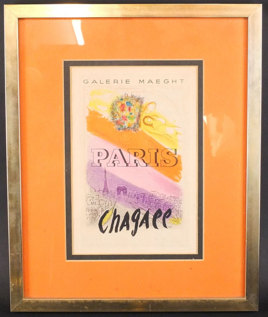 Marc Chagall Framed Galerie Maeght Lithograph Poster. (1 of 3)