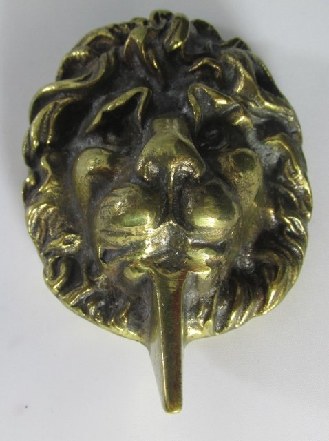 Bronze Lion Head Door Knocker 3 1/2"in by 2"in: Bronze Lion Head Door Knocker 3 1/2"in by 2"in