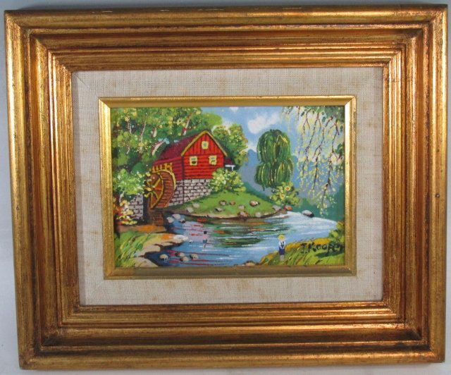 Enamel on Copper Painting by J. Kooper in a nice gold