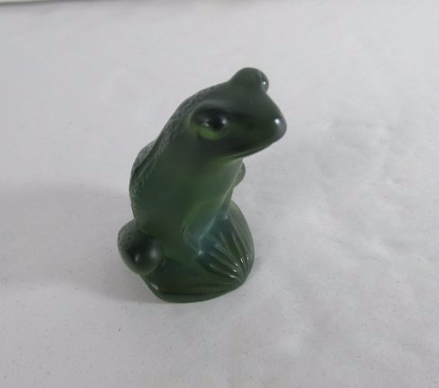 Lalique Lime Green Crystal Jumping Frog. Lalique, (1 of 5)