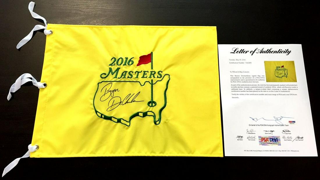 BRYSON DECHAMBEAU SIGNED 2016 MASTERS PIN FLAG PSA/DNA (1 of 1)
