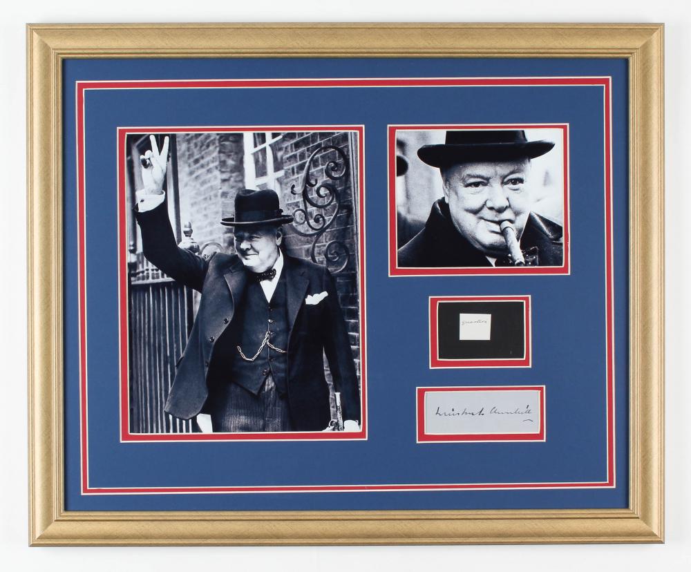 Sir Winston Churchill 18x22 Custom Framed Display with (1 of 1)