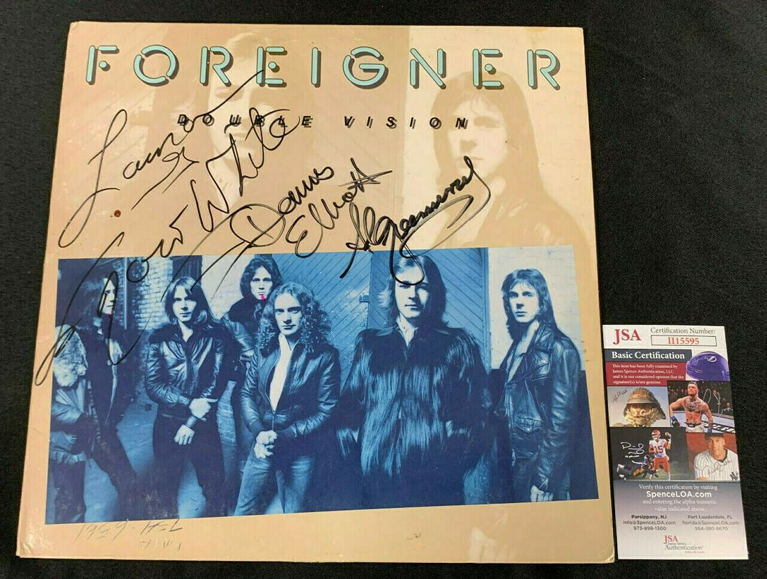 FOREIGNER HAND SIGNED (x4) AUTOGRAPHED DOUBLE VISION (1 of 1)