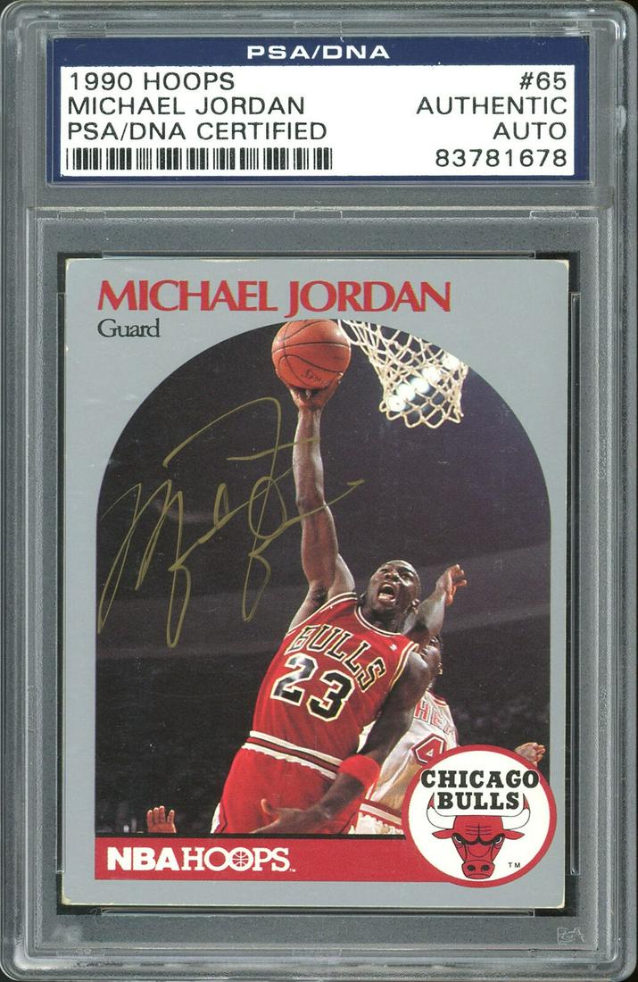 Bulls Michael Jordan Authentic Signed 1990 Hoops #65 (1 of 1)