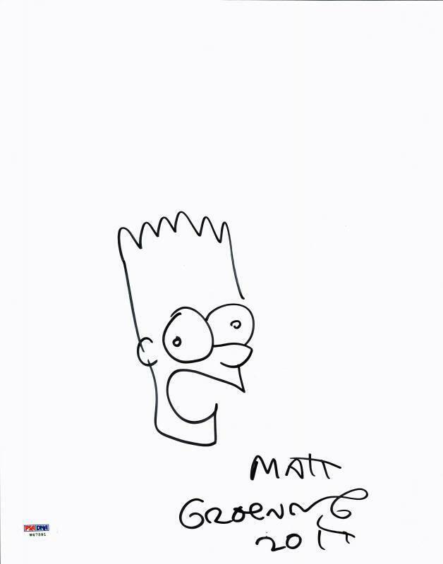 Matt Groening Authentic Signed 11X14 Bart Simpson Hand (1 of 1)