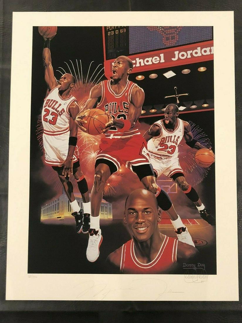 Michael Jordan hand signed Litograph. Rare  Limited (1 of 2)