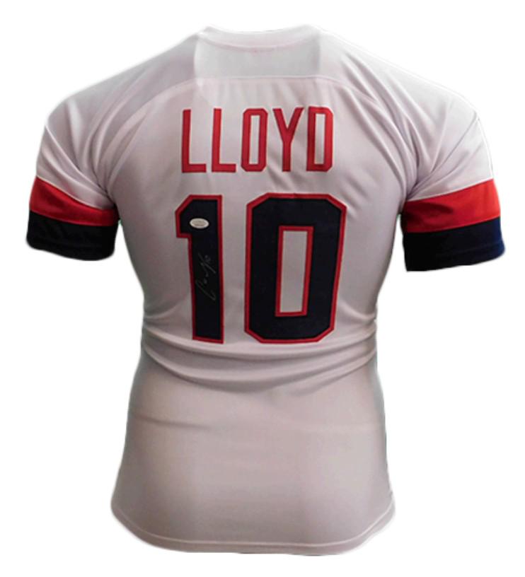 Carli Lloyd Autographed White USA Soccer Jersey (JSA): Featured in this lot is a Carli Lloyd Autographed White USA Soccer Jersey (JSA)