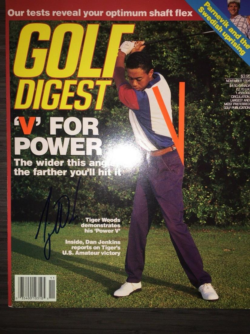 Tiger Woods hand signed magazine (1 of 2)