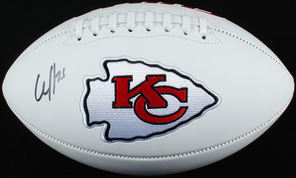 Clyde Edwards-Helaire Signed Chiefs Logo Football (1 of 1)