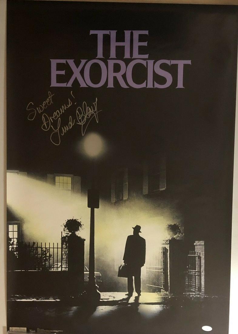 The Exorcist Movie Poster signed by Linda Blair with (1 of 1)