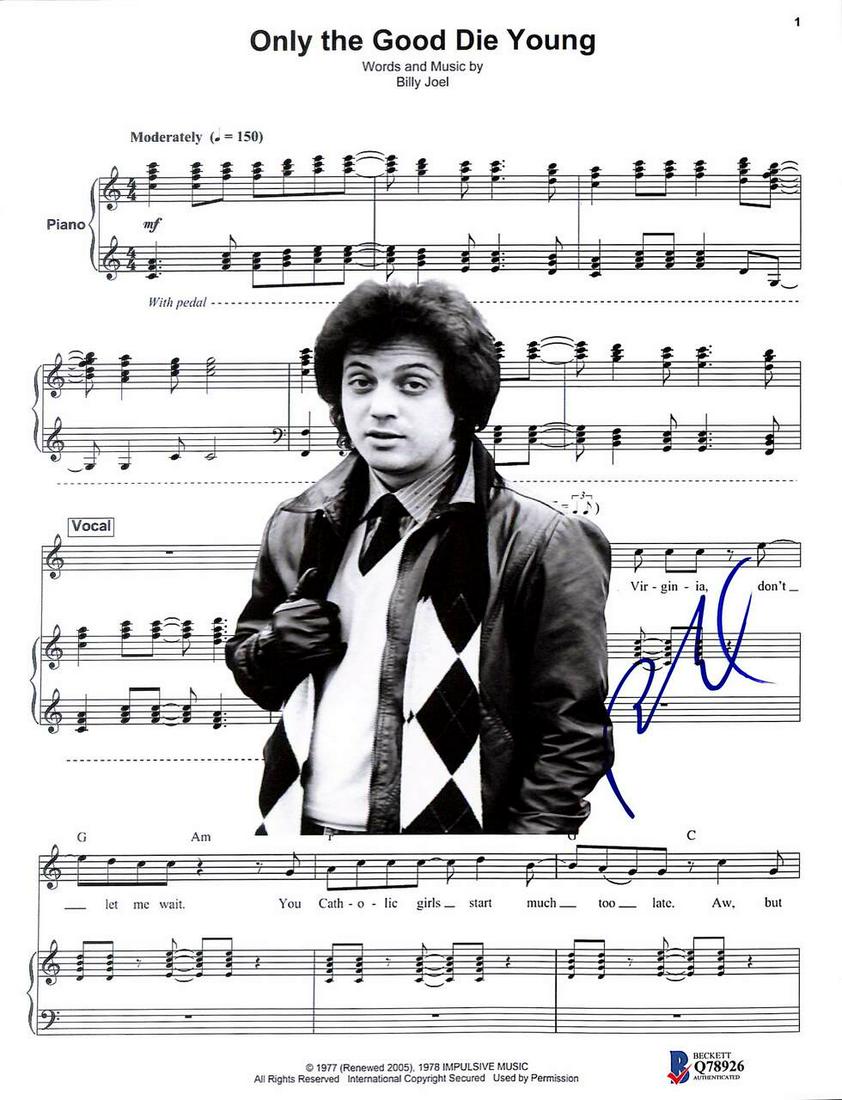 Billy Joel Authentic Signed Only the Good Die Young (1 of 1)