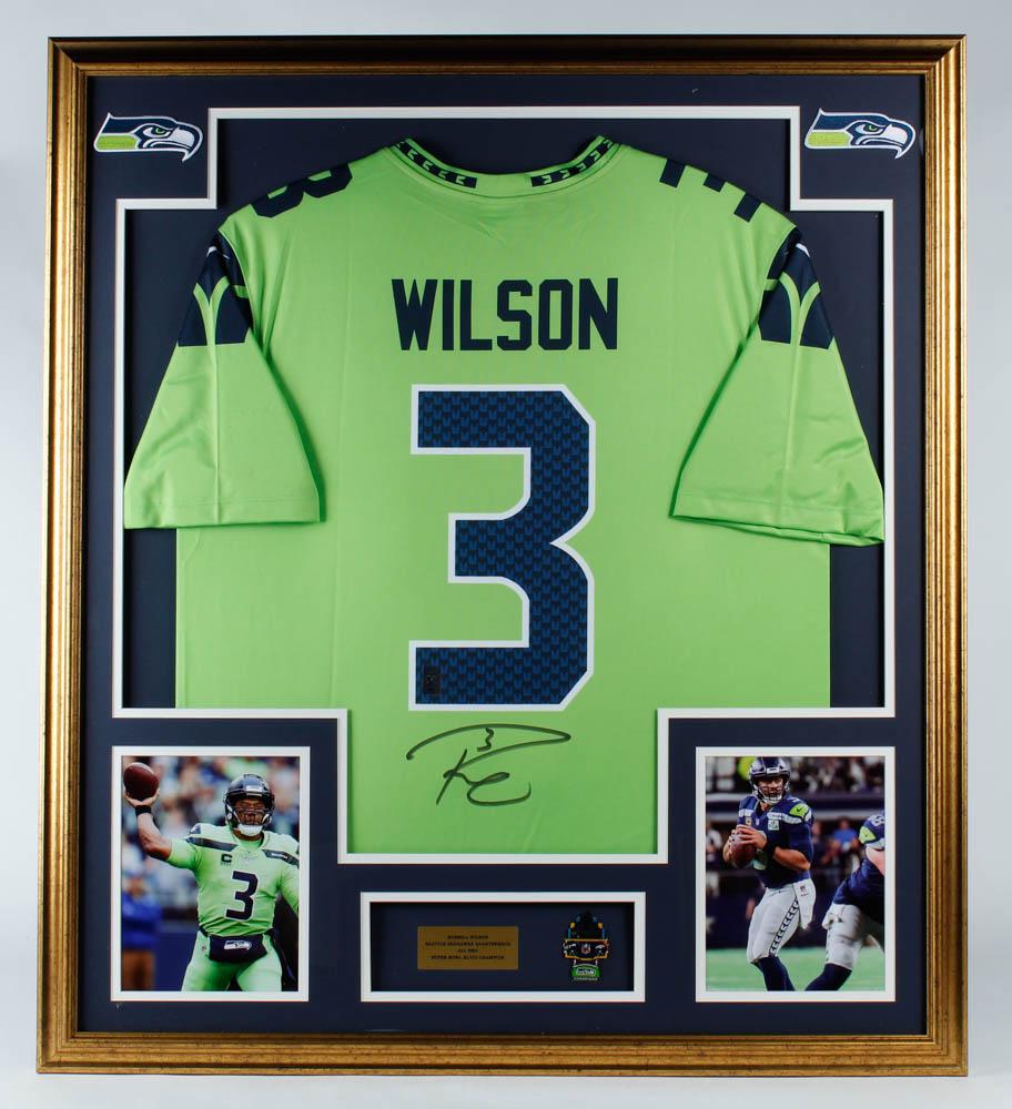 Russell Wilson Signed 32x36 Custom Framed Jersey (1 of 2)