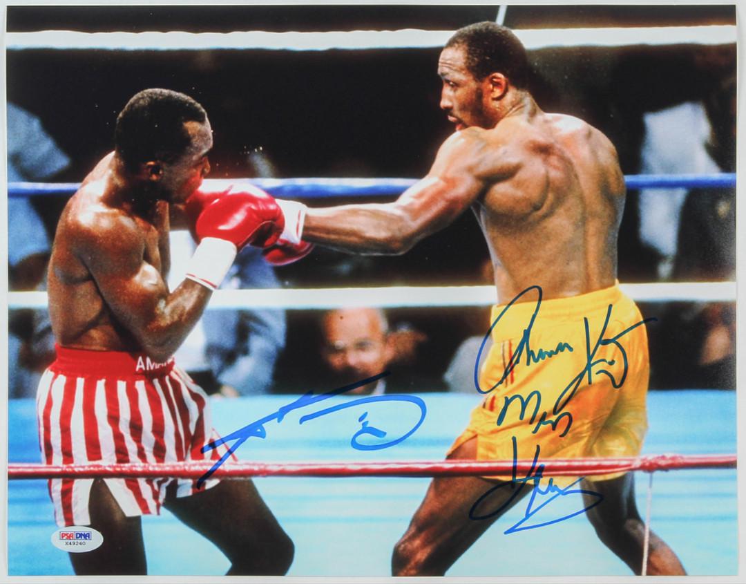 Thomas "Hitman" Hearns & Sugar Ray Leonard Signed 11x14 (1 of 1)