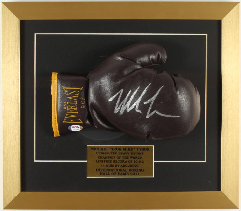 Mike Tyson Signed 14x16 Custom Framed Boxing Glove (1 of 1)