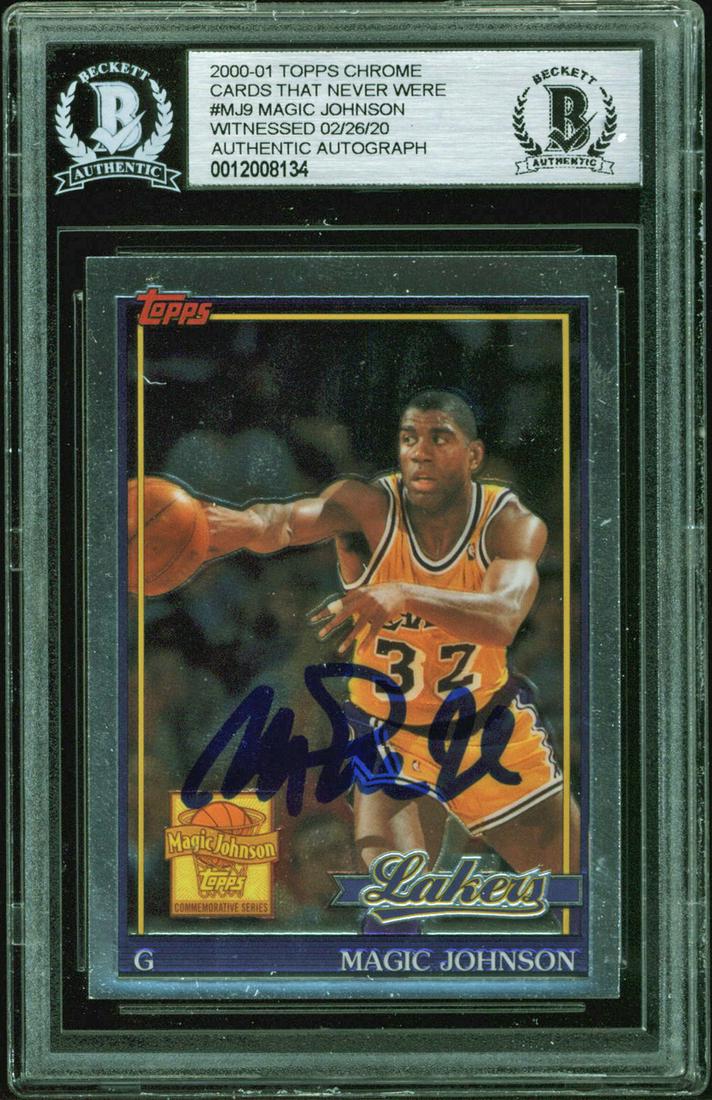 Magic Johnson Signed 2000 Topps Chrome #MJ9 Card BAS (1 of 2)