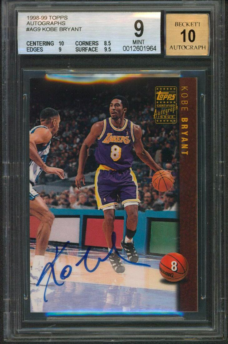 Kobe signed and Graded Mint 10 Rookie Card  RARE!! (1 of 1)
