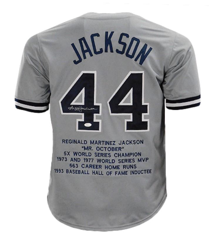 Reggie Jackson Signed New York Stats Grey Baseball (1 of 1)