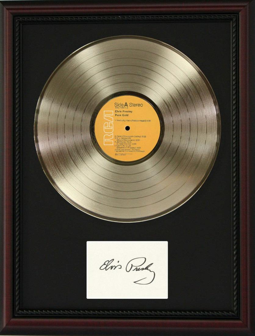 Elvis Presley Cherry Wood Gold LP Record Framed Ltd (1 of 1)