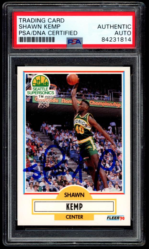 Shawn Kemp Signed 1990-91 Fleer #178 RC (PSA (1 of 2)