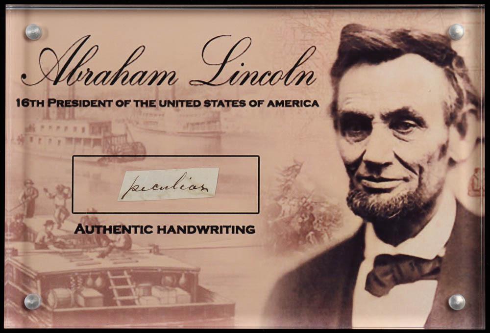 Abraham Lincoln Authentic Hand-Written Word Cut in (1 of 2)
