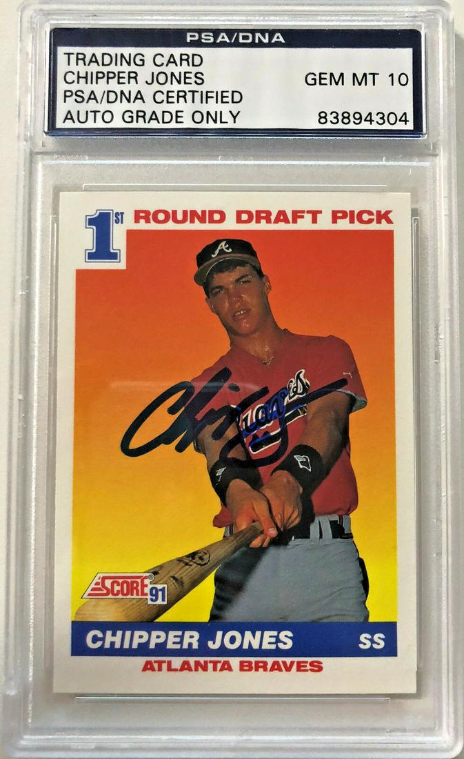 Braves Chipper Jones Signed 1991 Score RC #671 - (1 of 1)