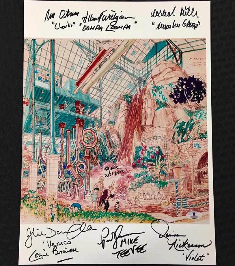 GENE WILDER + Willy Wonka Cast x8 Signed 12x17 Photo #2 (1 of 2)