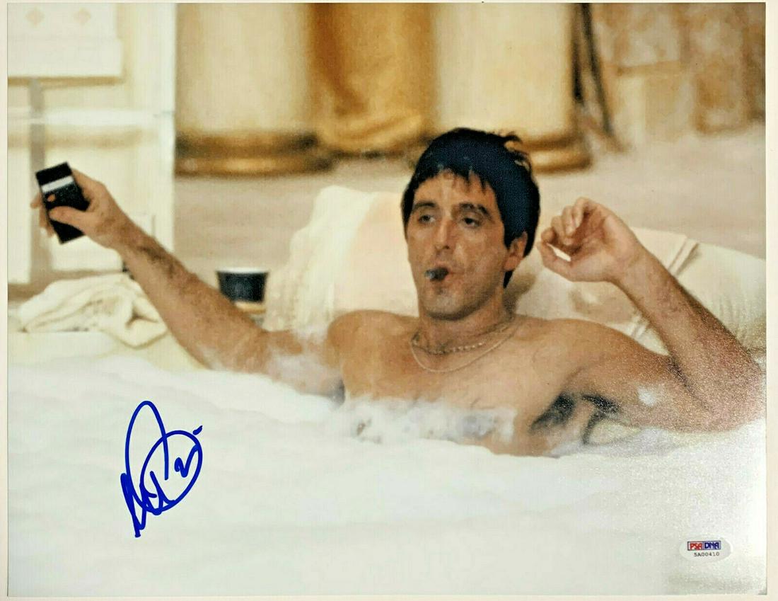 Al Pacino Authentic Signed 11x14 Scarface Photo Bath: Al Pacino Authentic Signed 11x14 Scarface Photo Bath Tub PSA/DNA