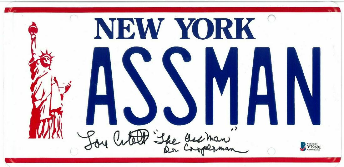 Lou Cutell Assman Seinfeld Signed License Plate New (1 of 1)